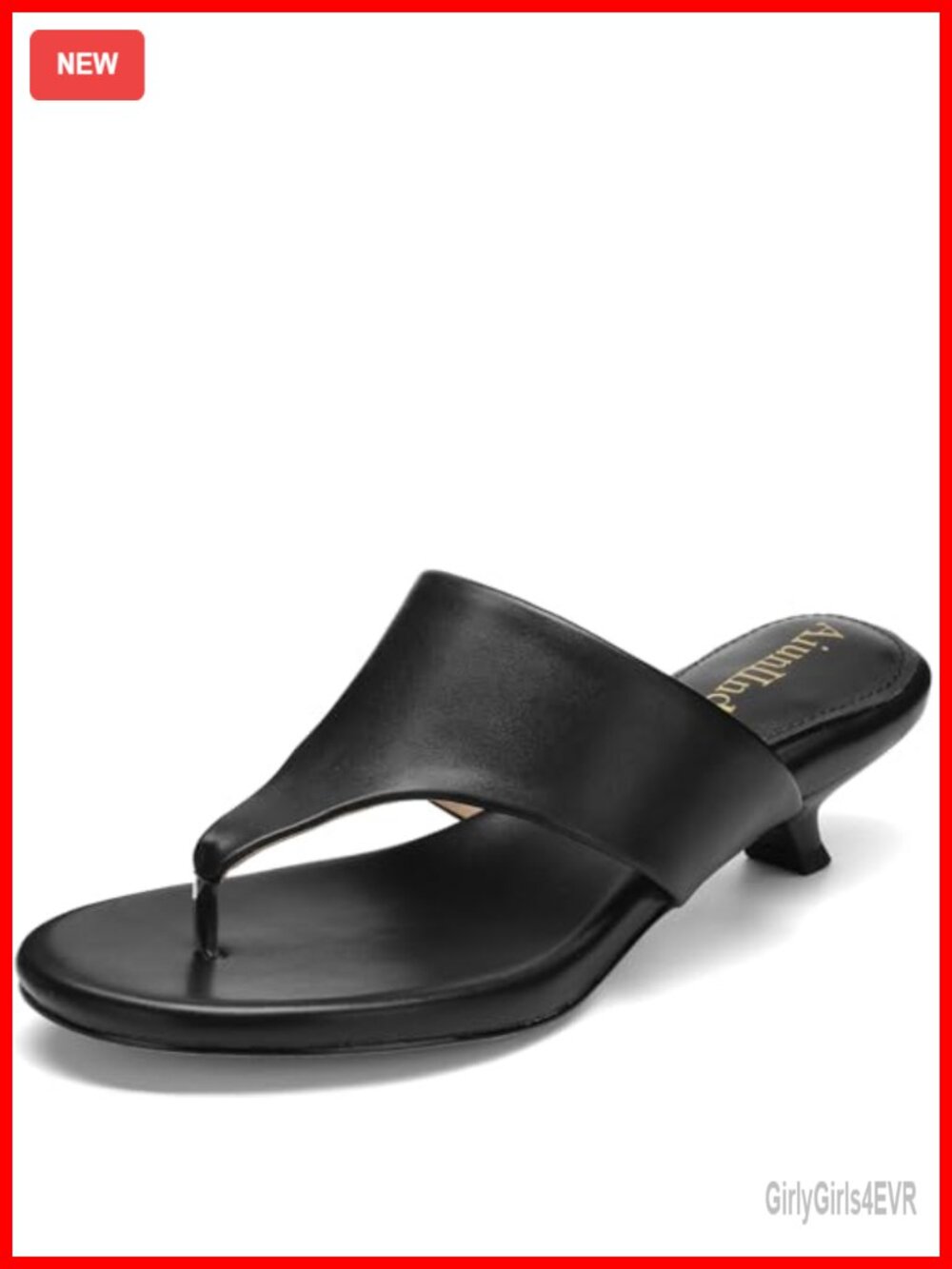 Faux Leather Kitten Heel Thong Sandals Square Open Toe Slip On Party Dress